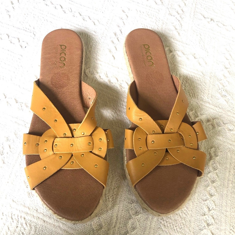 Picon Leather Authentic Espadrille Sandals Made in Spain 9 Vacation Boho Resort